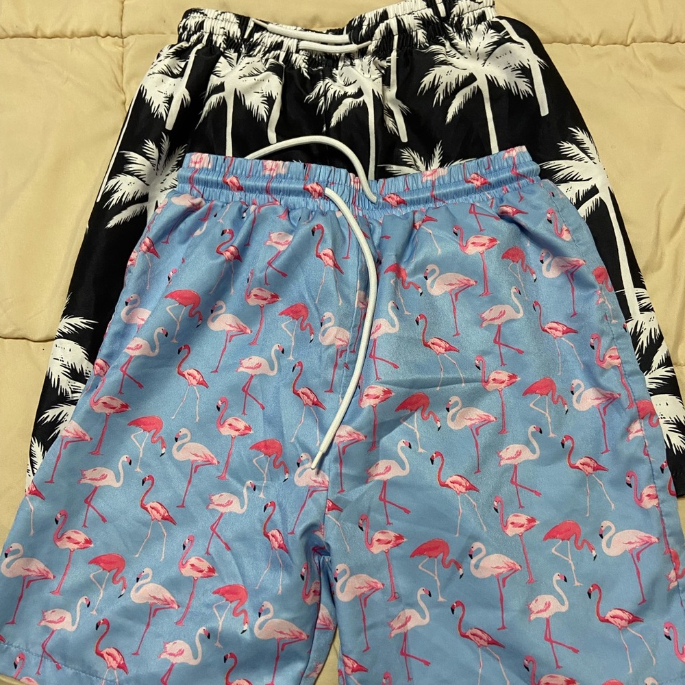 Flamingo Print Swim Shorts